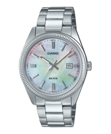 Casio MTP-1302DS-7AVDF Men's Analog Watch – White Dial with Stainless Steel Bracelet