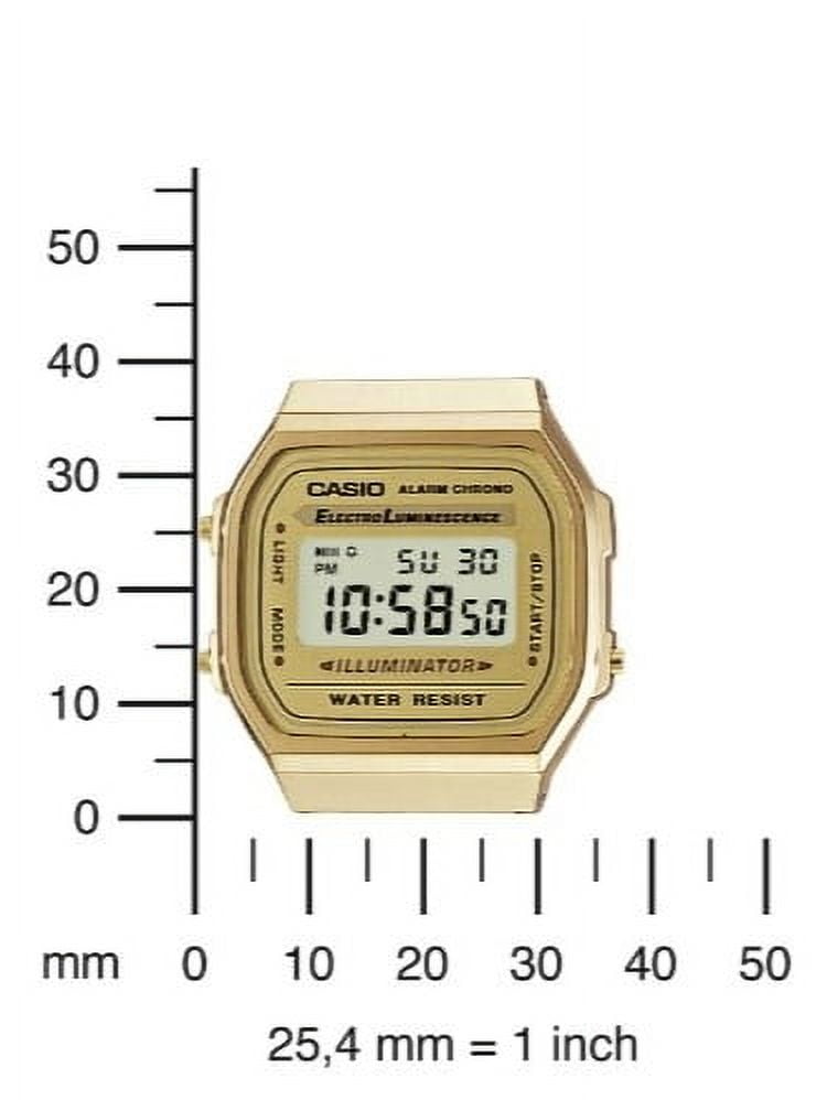 Casio Vintage Retro Gold Digital Dial Stainless Steel Unisex Watch A168WG9UR - Image 3