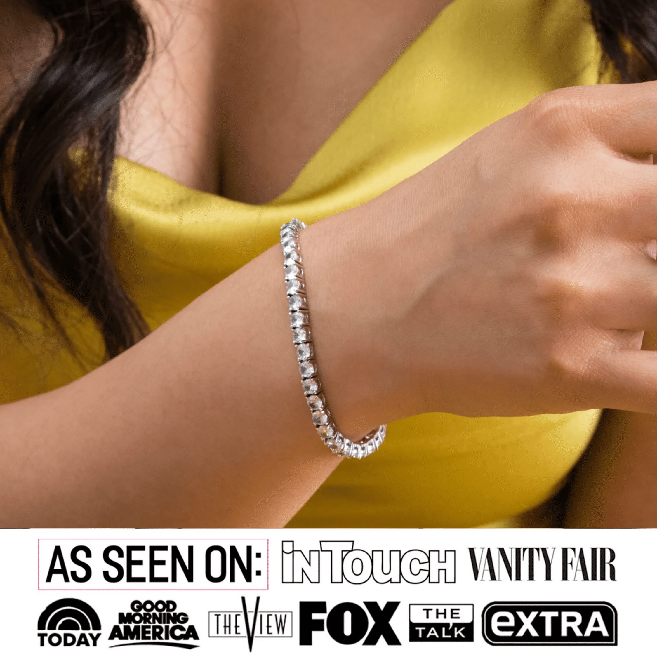 Cate & Chloe Kaylee 18k White Gold Plated Tennis Bracelet with Simulated Diamonds Gift for Women - Image 3