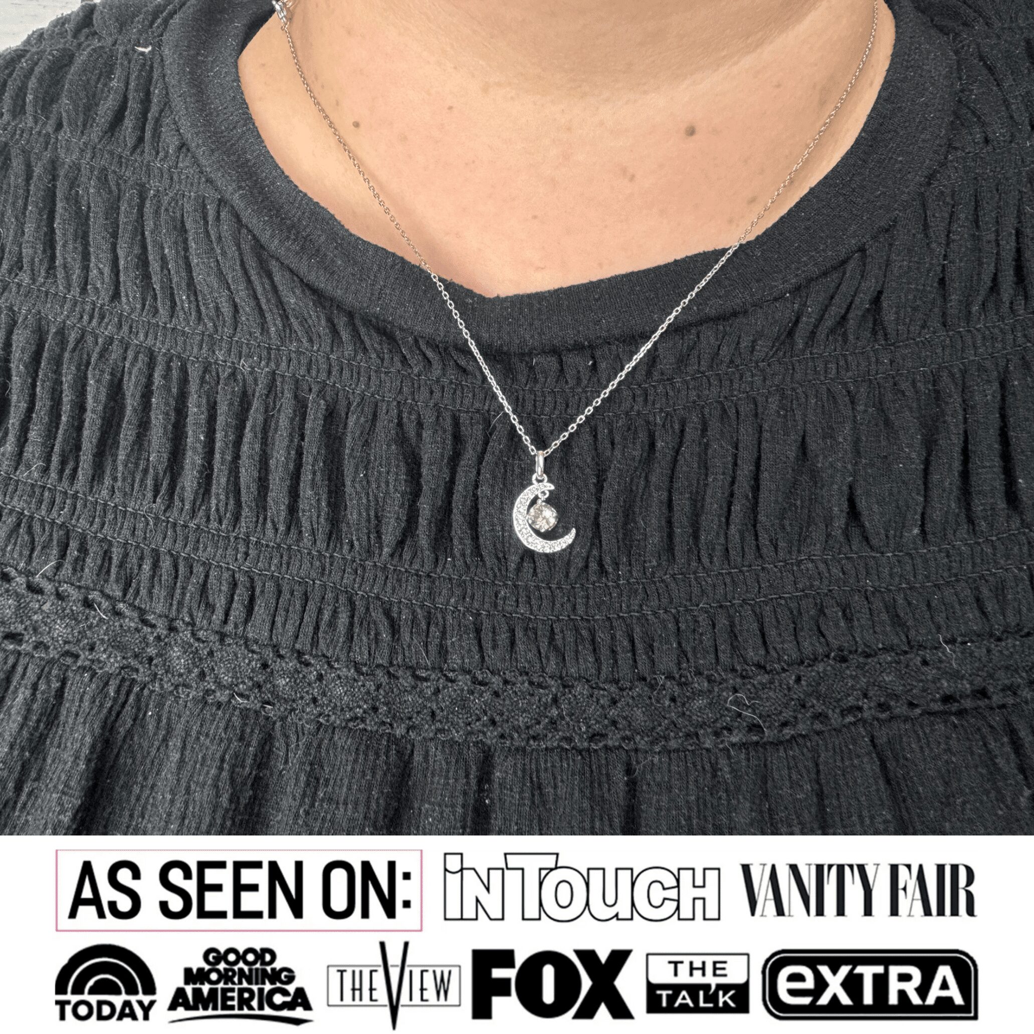 Cate & Chloe Luna January Birthstone 18k White Gold Plated Women's Necklace with Swarovski Crystal - Image 4