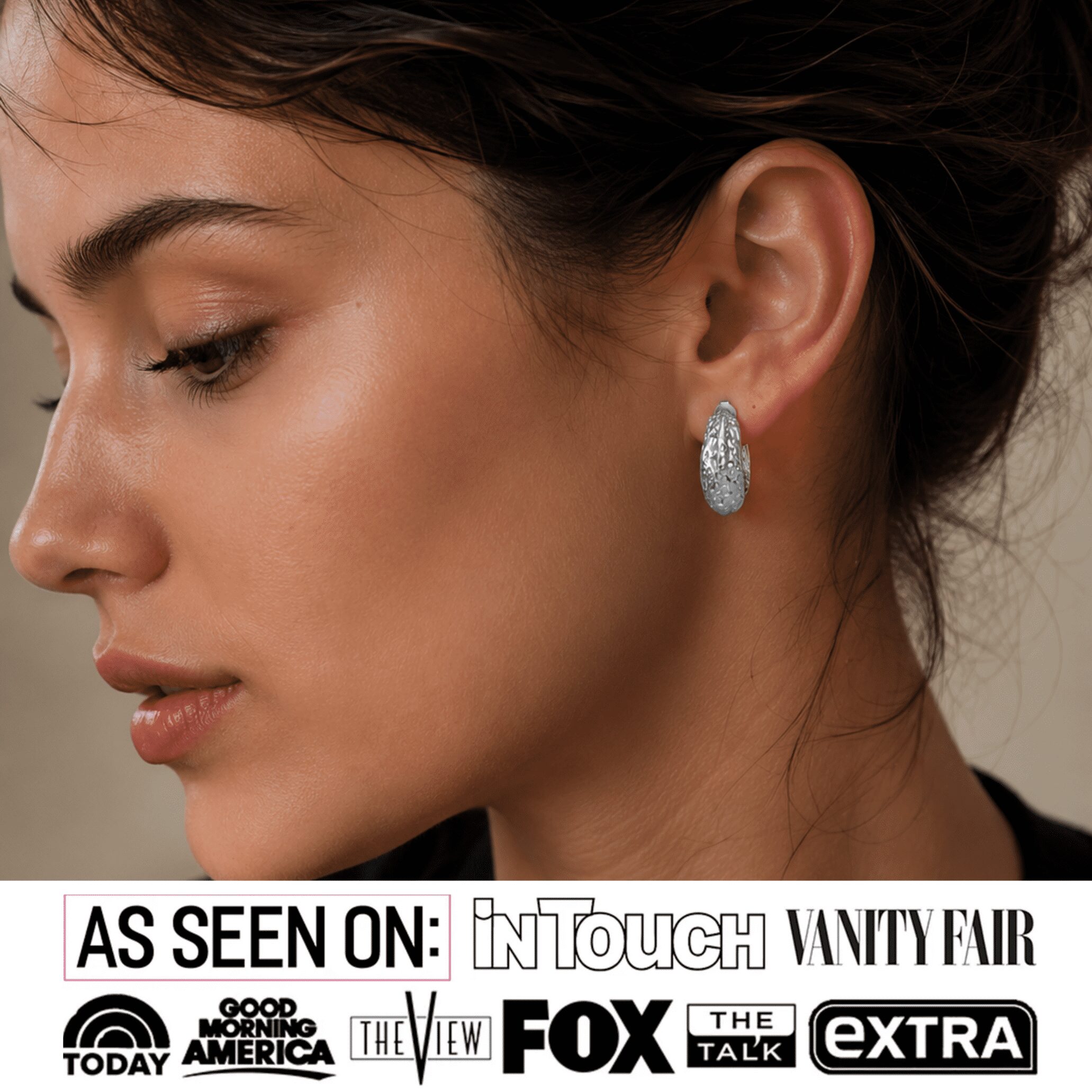 Cate & Chloe Oaklynn 18k White Gold Plated Hoop Earrings for Women - Image 3