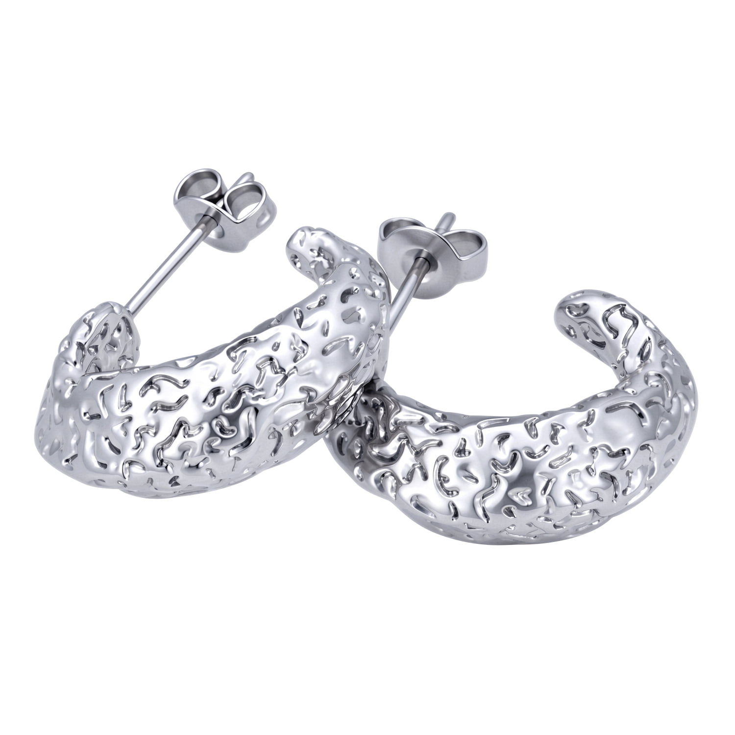 Cate & Chloe Oaklynn 18k White Gold Plated Hoop Earrings for Women - Image 5