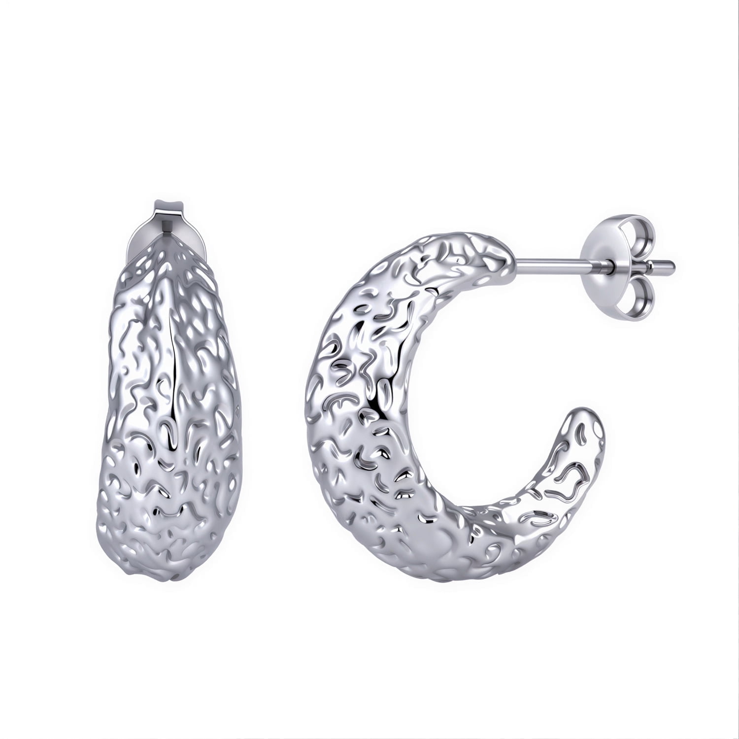 Cate & Chloe Oaklynn 18k White Gold Plated Hoop Earrings for Women