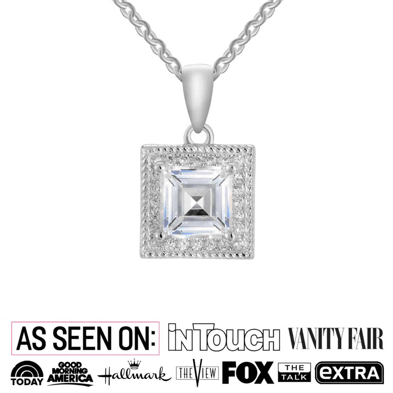 Cate & Chloe Rebecca 18k White Gold Plated Necklace with Simulated Diamond Crystals Gift for Women - Image 3