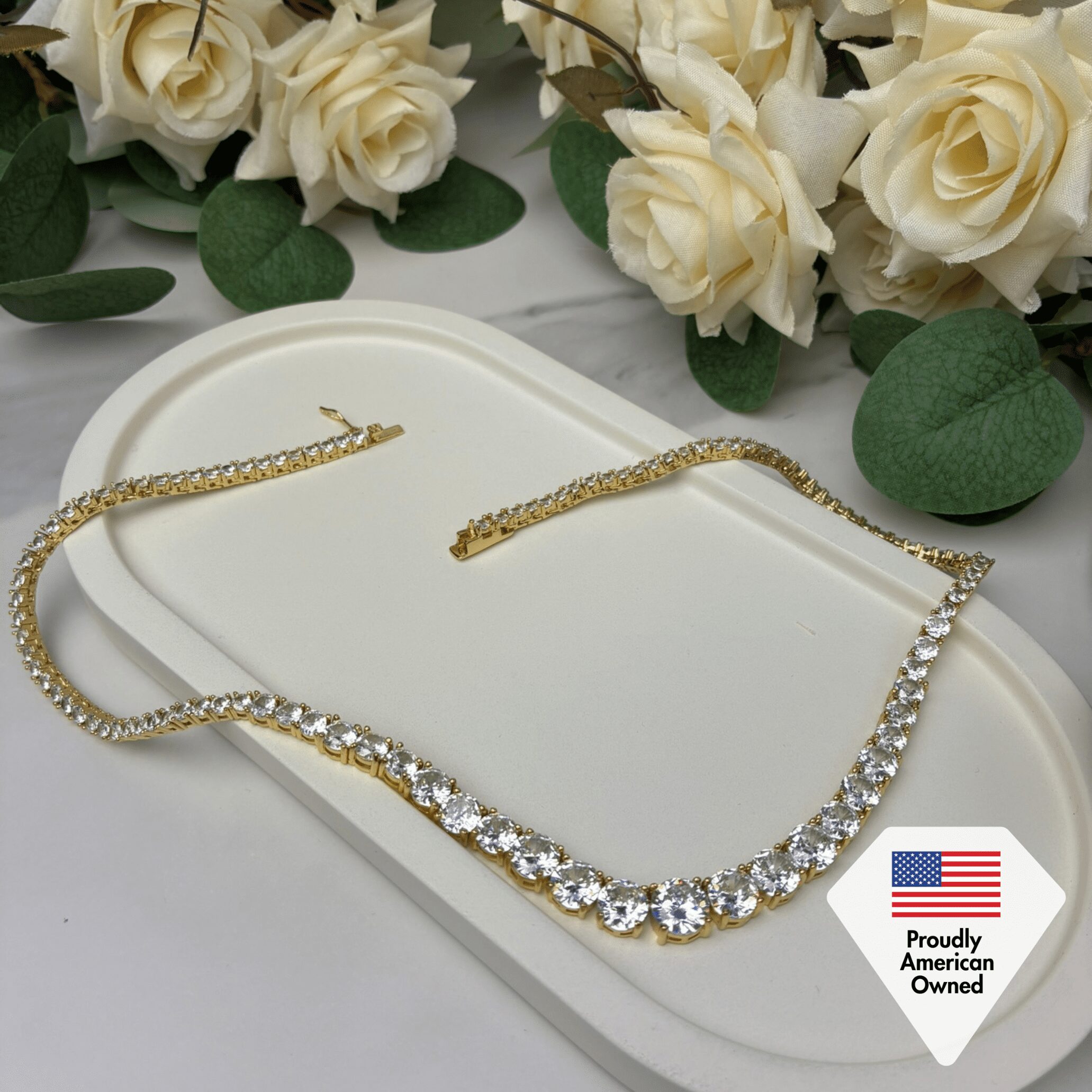Cate & Chloe Whitney 18k White Gold Plated Pendant Necklace with Simulated Diamond Crystals for Women - Image 5