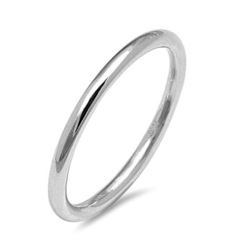 CHOOSE YOUR COLOR Round Wedding Ring .925 Sterling Silver Thin 2mm Thumb Band Jewelry Female Size 6