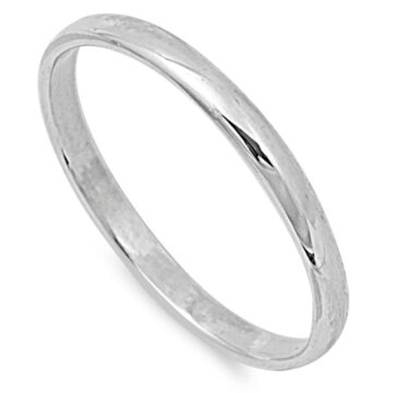 CHOOSE YOUR STYLE Sterling Silver Wedding 2mm Band Plain Comfort Fit Ring Solid 925 Jewelry Female Size 2
