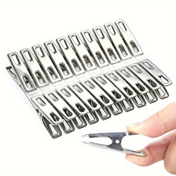 Clearance! 20Pcs Stainless Steel Clothes Clips Metal Laundry Pegs Strong Spring Towel Sock Clothespins Food Sealing Photos Hanger