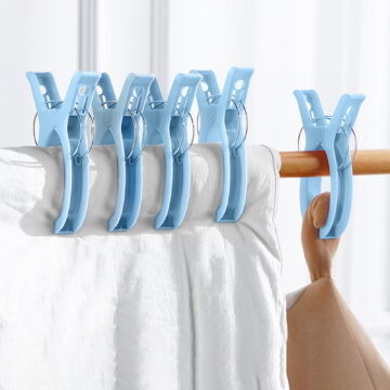 Clearance Under $1 Boovnll 2Pcs Plastic Clothespins, Colorful with Springs Clothes Drying Line Pegs Clothes Pins Heavy Duty for Outdoor Hanging Clothes Clips Rust Wind Protection Clothes Pins