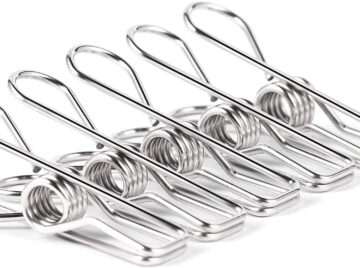 Clothes Pins for Laundry Clips - 30 Pack Heavy Duty Multipurpose Stainless Steel Clothespins Metal Wire Utility Clips Drying Pegs Clamps for Clothesline Outdoor Kitchen Food Bag (Silver)