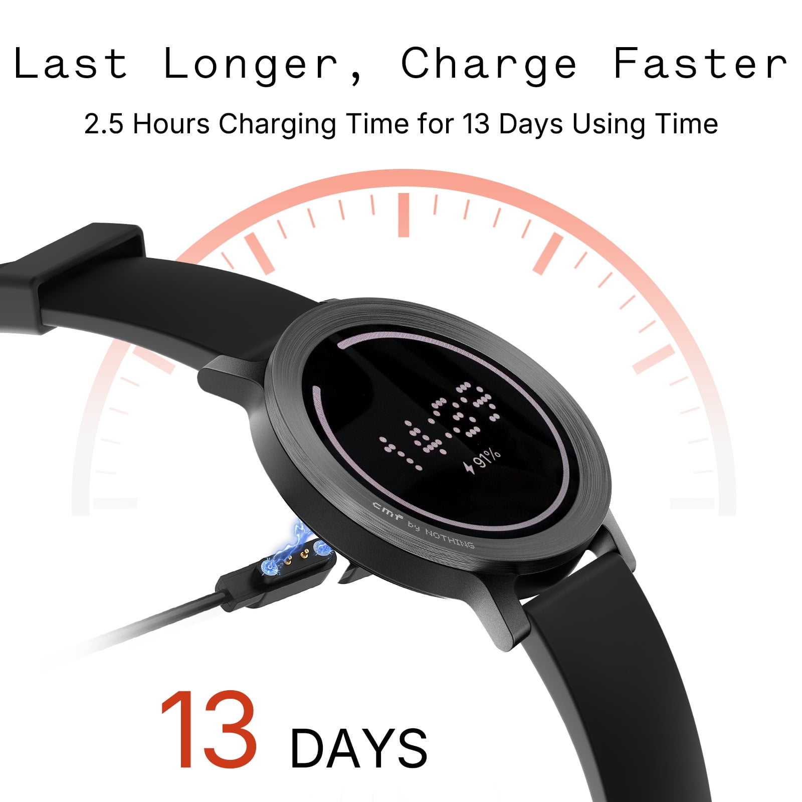 CMF Watch 3 Pro Smartwatch 1.43” AMOLED, Bluetooth Calls, 13-Day Battery, ChatGPT Integrated, IP68 Waterproof, 130+ Sports Modes, Dark Grey - Image 2