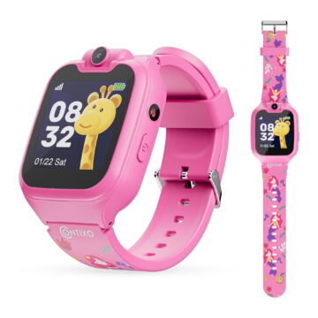 Contixo Kids Smart Watch with 1.54” HD Touch Screen, Kids Watch with 16 Educational Games and Rotating Camera, Pink