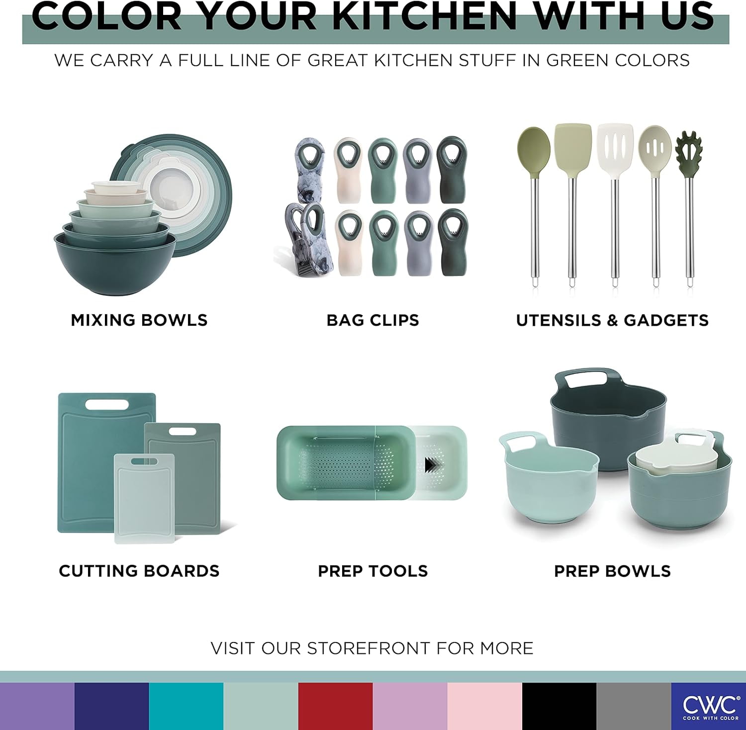 COOK WITH COLOR Silicone Cooking Utensils Set, Heat-Resistant, Nonstick Kitchen Gadgets (38 Pieces) - Image 3