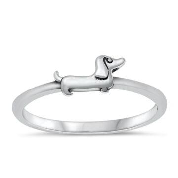 Dachshund Weiner Dog Puppy Ring .925 Sterling Silver Band Jewelry Female Male Unisex Size 6