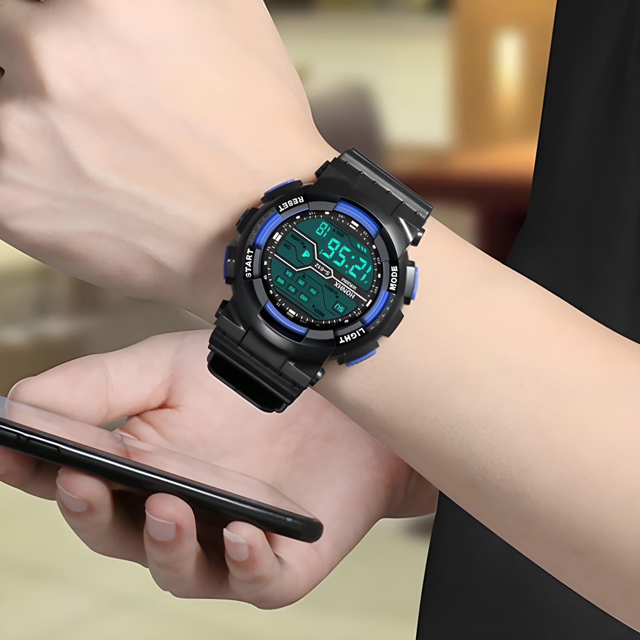 DESIGNICE Luxury Men's Digital LED Watch, Date Sport Outdoor Electronic Watch - Image 2