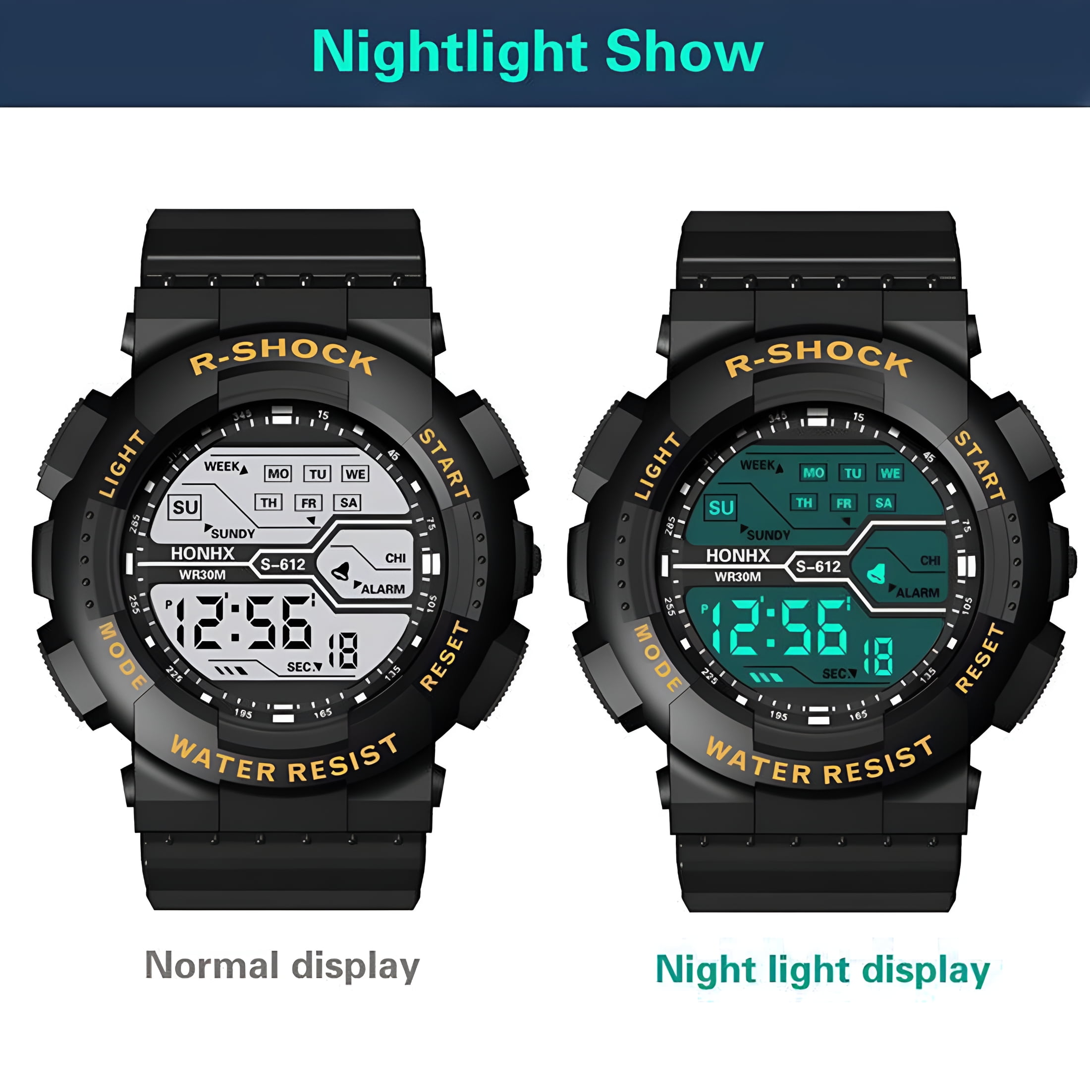 DESIGNICE Luxury Men's Digital LED Watch, Date Sport Outdoor Electronic Watch - Image 4