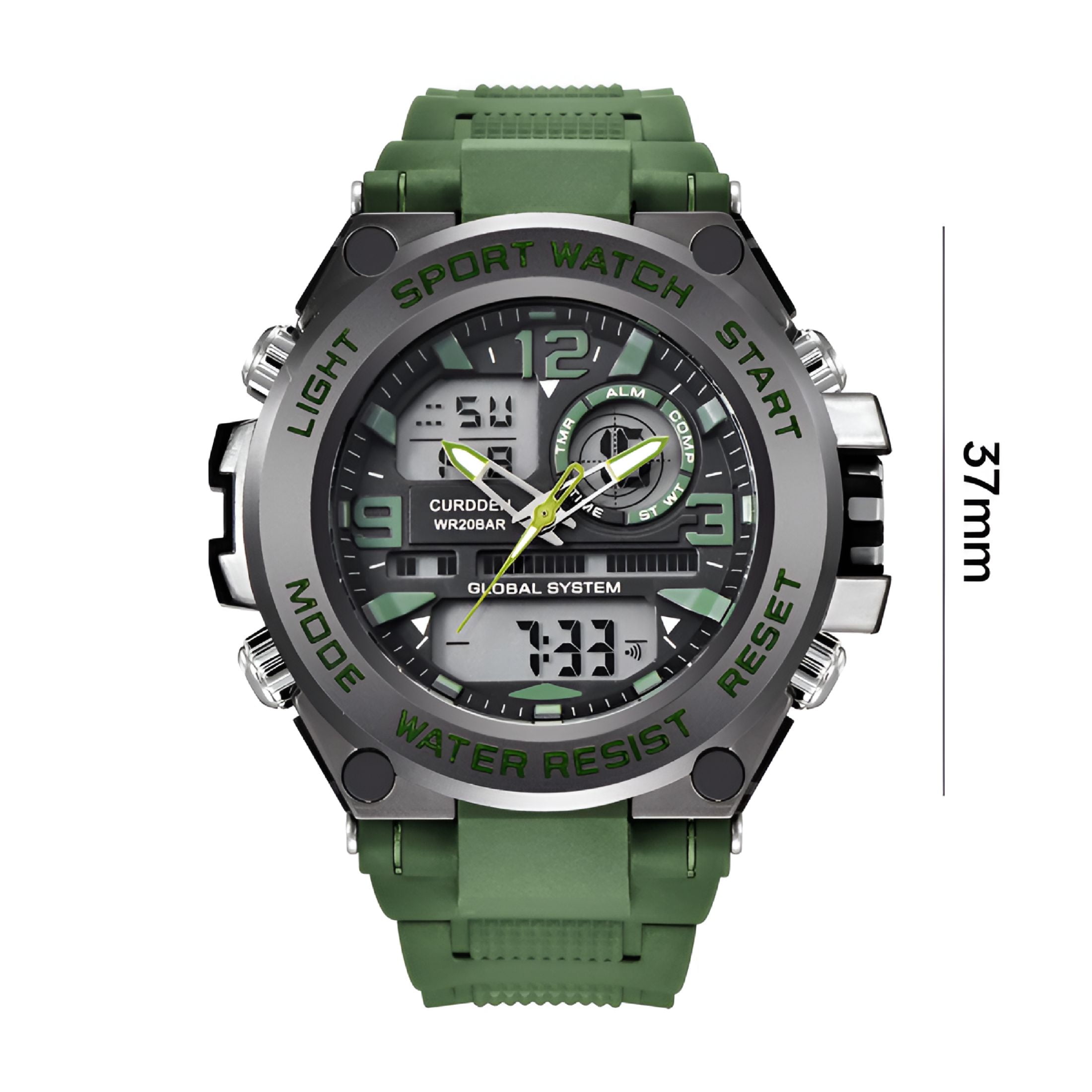 DESIGNICE Men's Watch 50M Wristwatch Led Quartz Sport Watch,Sport Watches for Men - Image 2