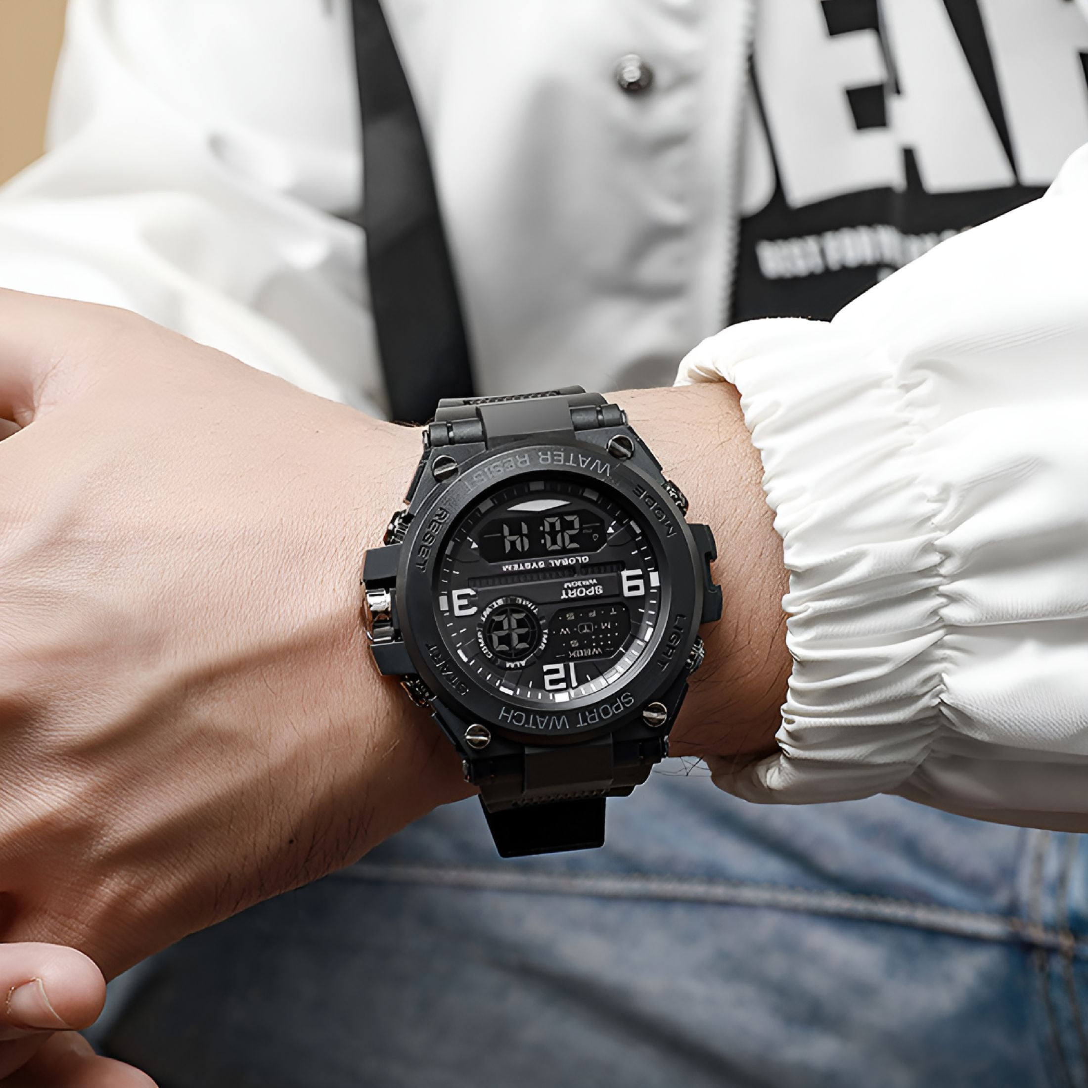 DESIGNICE Men's Watch 50M Wristwatch Led Quartz Sport Watch,Sport Watches for Men - Image 5