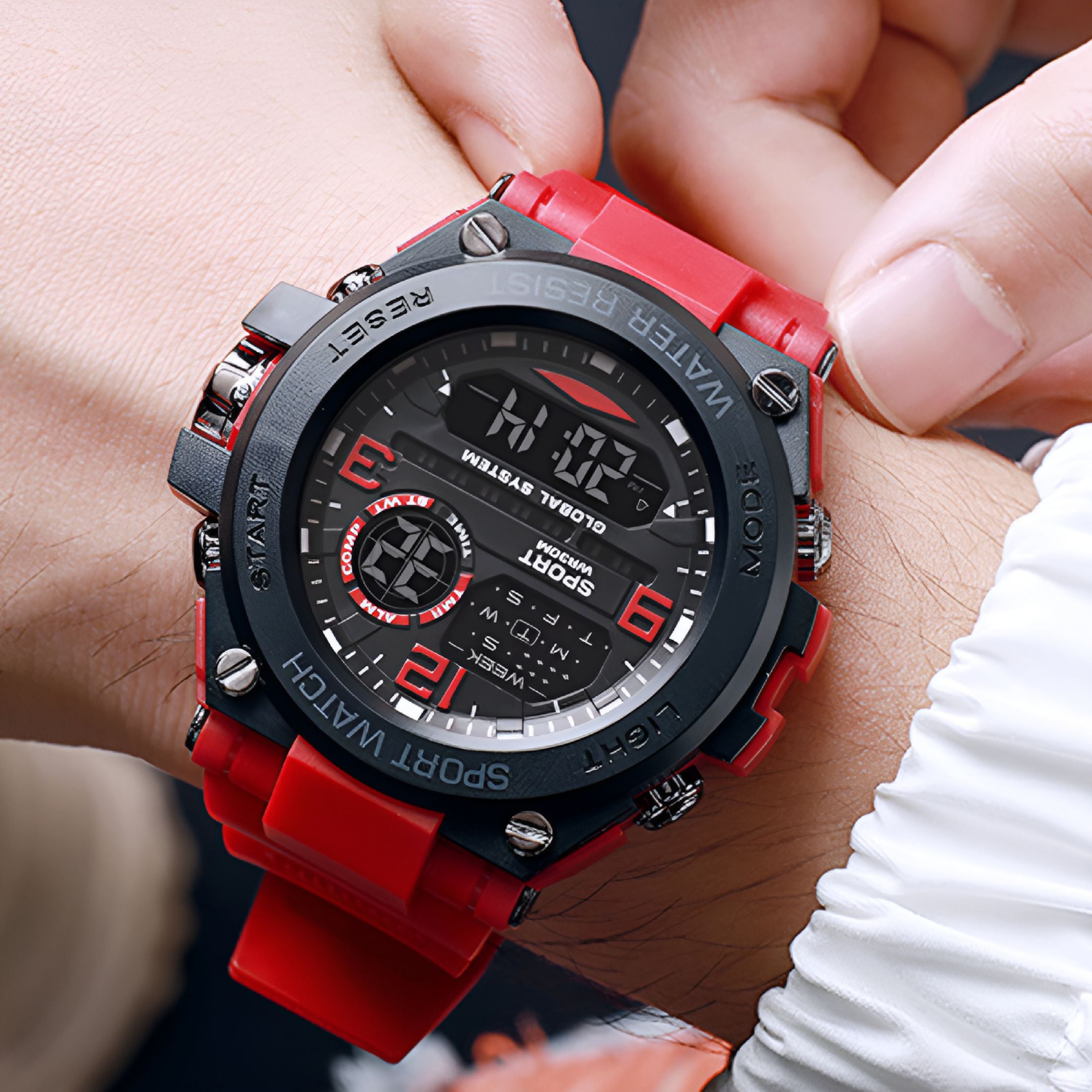 DESIGNICE Men's Watch 50M Wristwatch Led Quartz Sport Watch,Sport Watches for Men - Image 4
