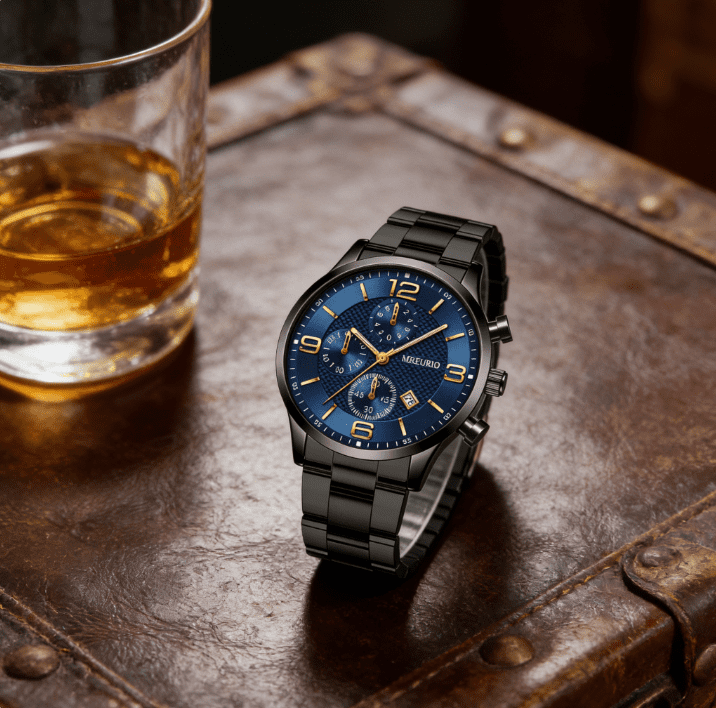 DESIGNICE Watches for Men,Elegant Stainless Steel Band Analog Watch,Waterproof Design Quartz Movement Men'S Watches,Style1 - Image 5