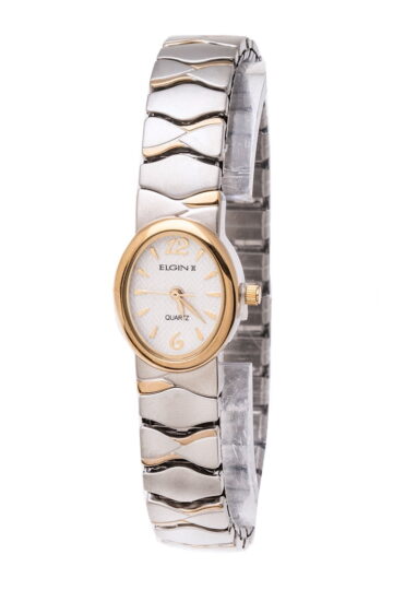 Elgin Ladies Quartz Two Tone Silver Expansion Band Watch