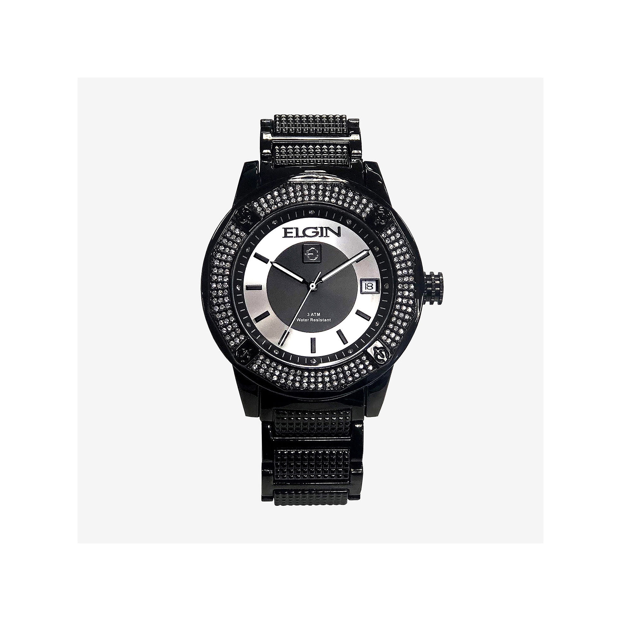 Elgin Men’s Silver Tone Analog Quartz Watch with Round Crystal Dial, Classic Every Day Style (FG160032) - Image 2