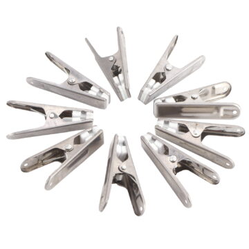 Elowen Clothes pin Hanging 20Pcs Clothes Clips Stainless Steel Clothes Hanging Pins Clamps Home Laundry Underwear Pegs