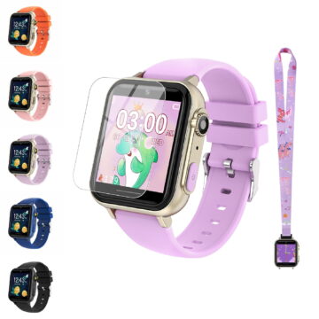 Eurhowing Kids Smart Watch Age 3-12, 31 Games, Learning Cards, HD Touch Screen, Camera, Music, Audiobook, Pedometer, Fun & Educational Birthday Gift Idea, Purple