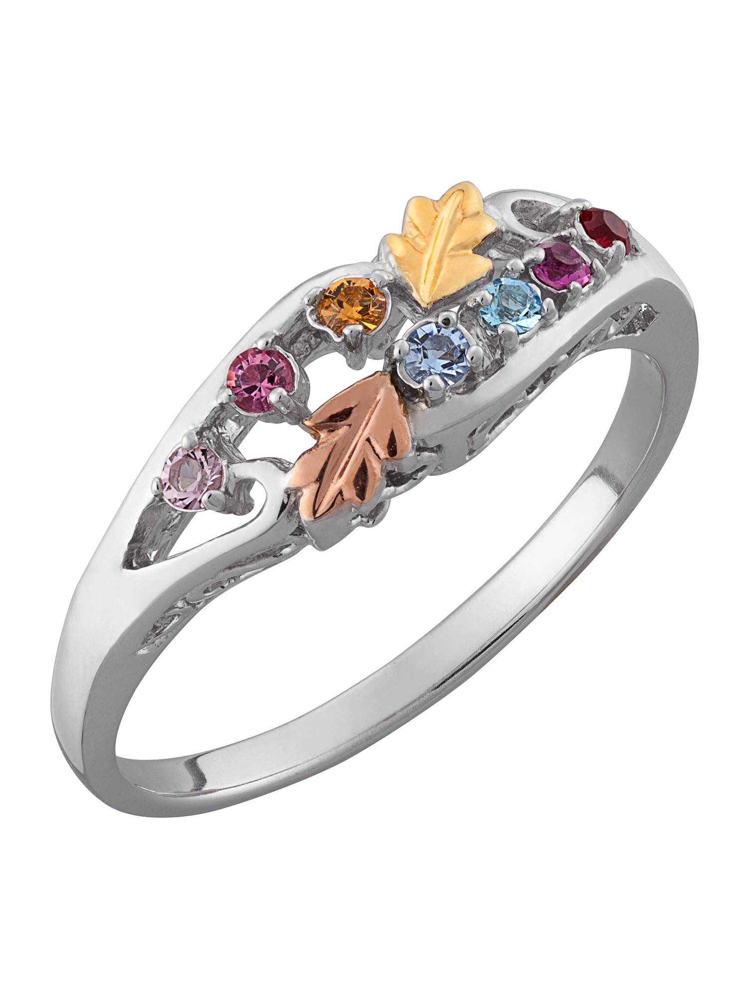 Family Jewelry Personalized Planet Mother's Sterling Silver Tri-Color Birthstone Ring ,Women's - Image 3