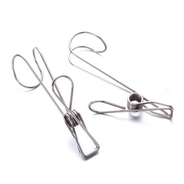 FELTECHELECTR 10Pcs Garment Clips Clothes Pegs Silver Hook Shape For Laundry Use