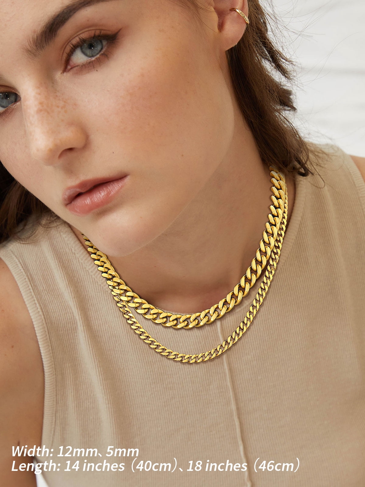 FindChic 14K Gold Plated Chain for Men Women Necklace Stainless Steel Hip Hop Cuban Link Graduation Fathers Day Jewelry Gifts Him Boyfriend Husband Adults Male Son Age Ideas, 7mm/18inch - Image 4