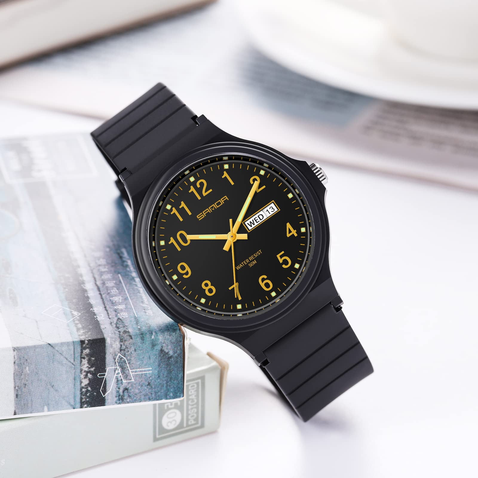 Findtime Women's Watch Waterproof Ladies Watches Sport Wrist Watch Nurse Analog Simple Minimalist Casual Watch Dress Wristwatch with Day Date White Black Pink Gold Green Purple - Image 5