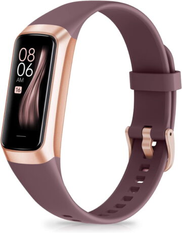 Fitness tracker with pedometer, calorie counter, and stopwatch; activity tracker; health tracker with heart rate monitor; sleep tracker; 1.10-inch AMOLED color touchscreen; for men and women