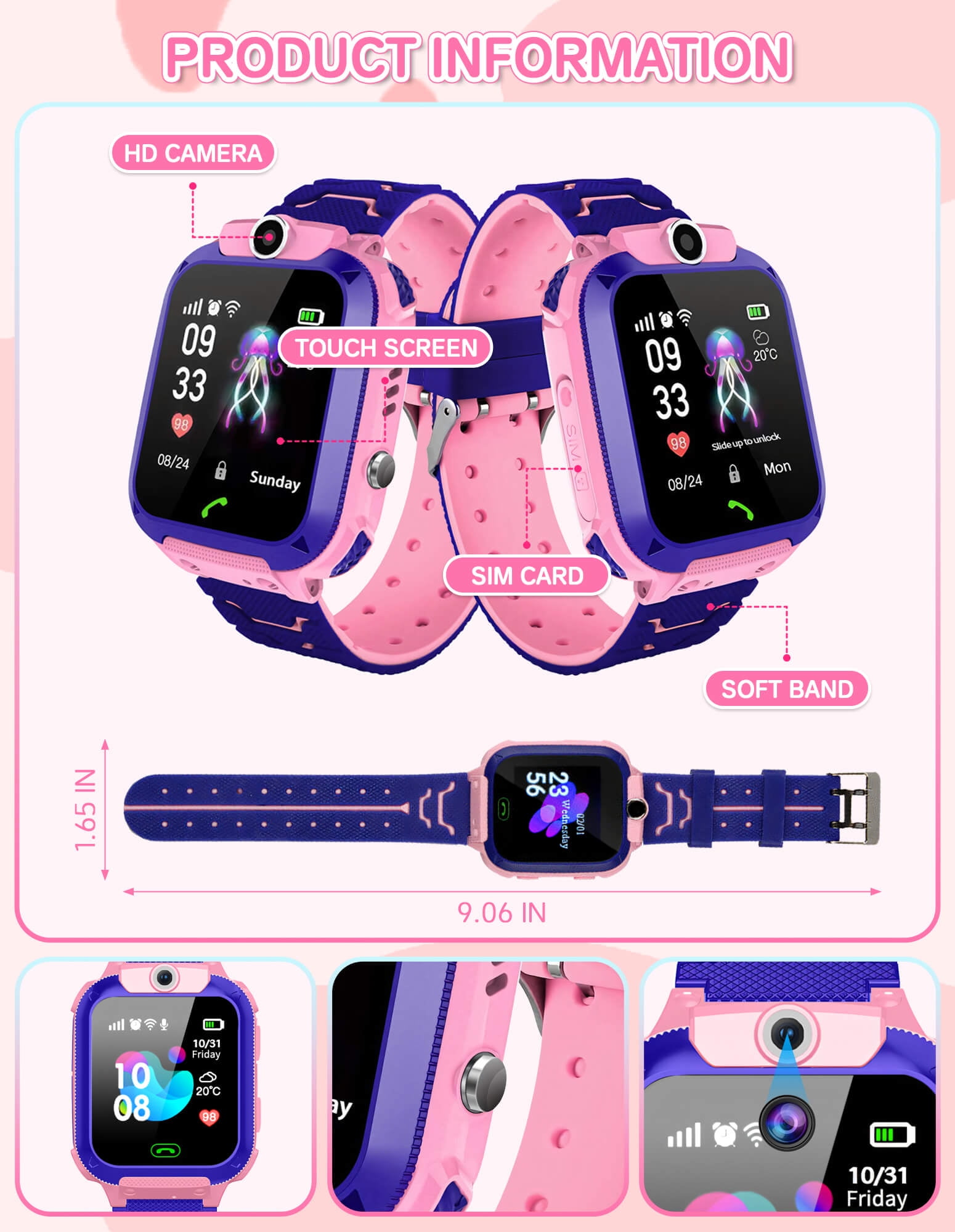 Fixdono Kids Smart Watch for Boys Girls, Kids Phone Watch for Kids Age 3-12, Birthday Christmas Gift - Image 4