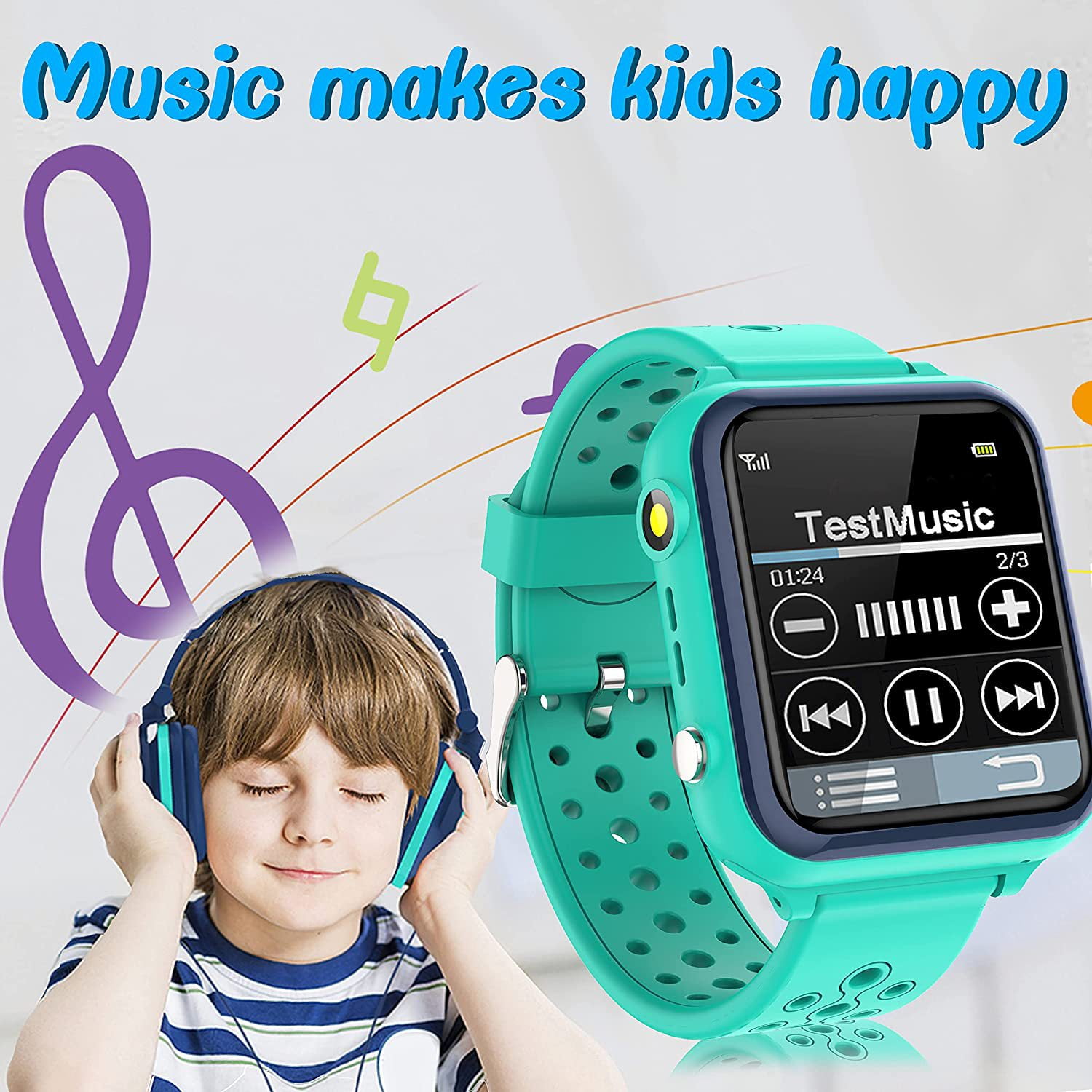 Fostbeen Smart Watch for Kids Ages 3-12 Years Old, Kids Phone Smart Watch Boys with SOS Call Camera Games Recorder Alarm Flashlight Music Player Christmas Birthday Gifts Toys for Boys Girls - Image 2