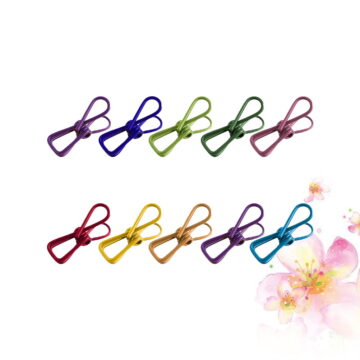 FUTUREORYY 50Pcs Stainless Steel Clothespins Pegs Assorted Colors Windproof Elastic Clips