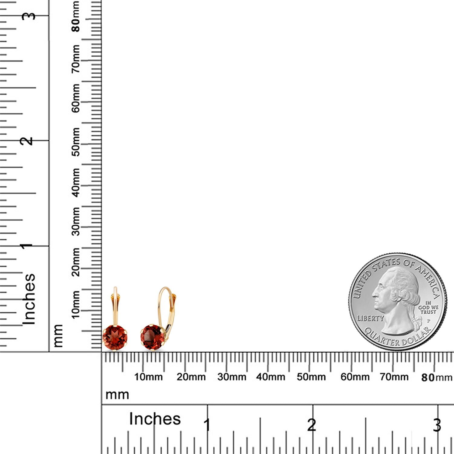 Gem Stone King 14K Yellow Gold 6MM Round Birthstone Gemstone Leverback Dangle Earrings for Women - Image 5
