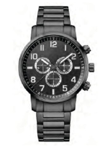 George Men's Adult Gunmetal Round Bracelet Watch with Black Dial