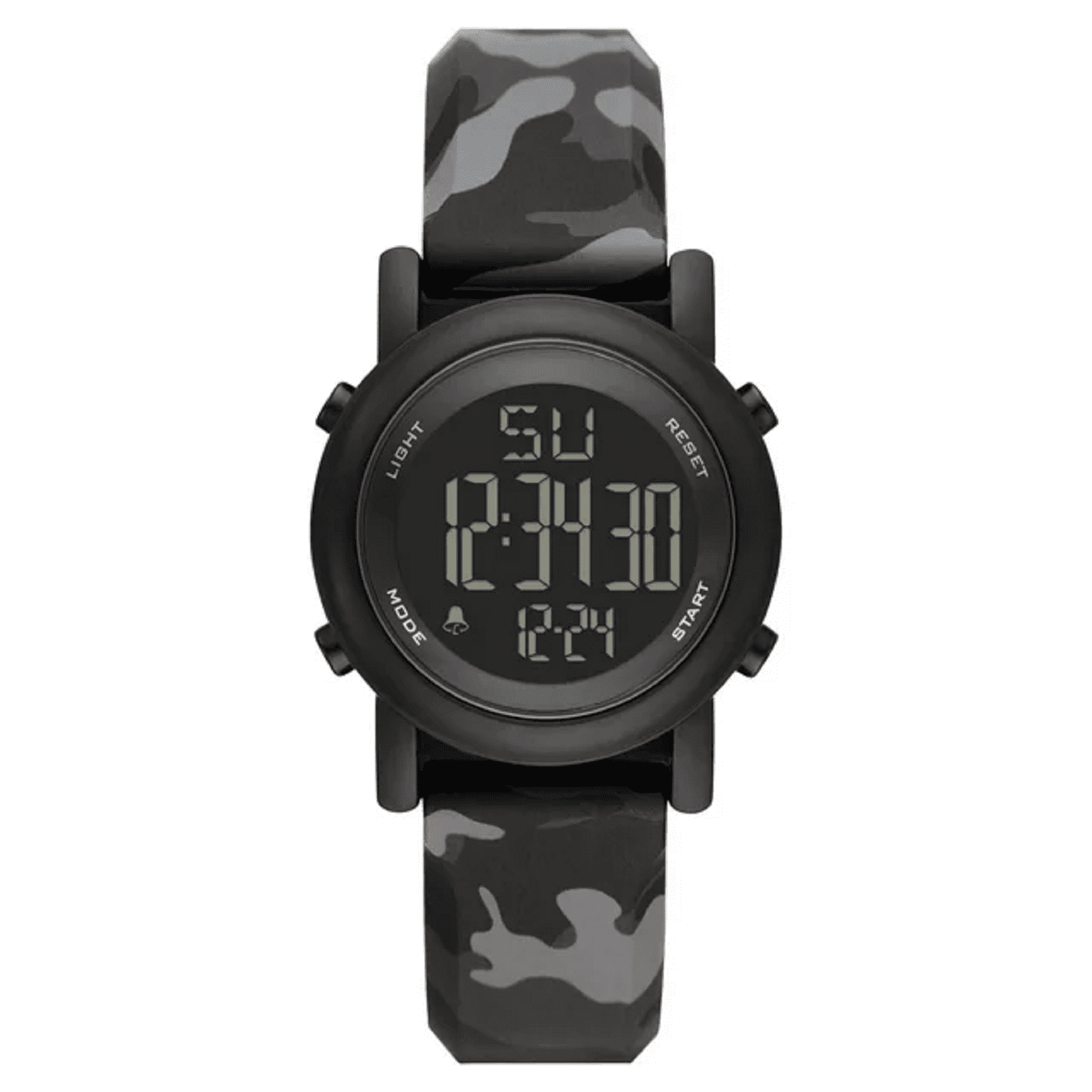 George Men's Digital Watch: Gunmetal Case, Negative Display, Black Grey Camo Strap (FMDOGE030) - Image 2