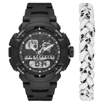 George Men's Sport Watch Set with White and Black Nylon Sport Bracelet (FMDXOGE027)