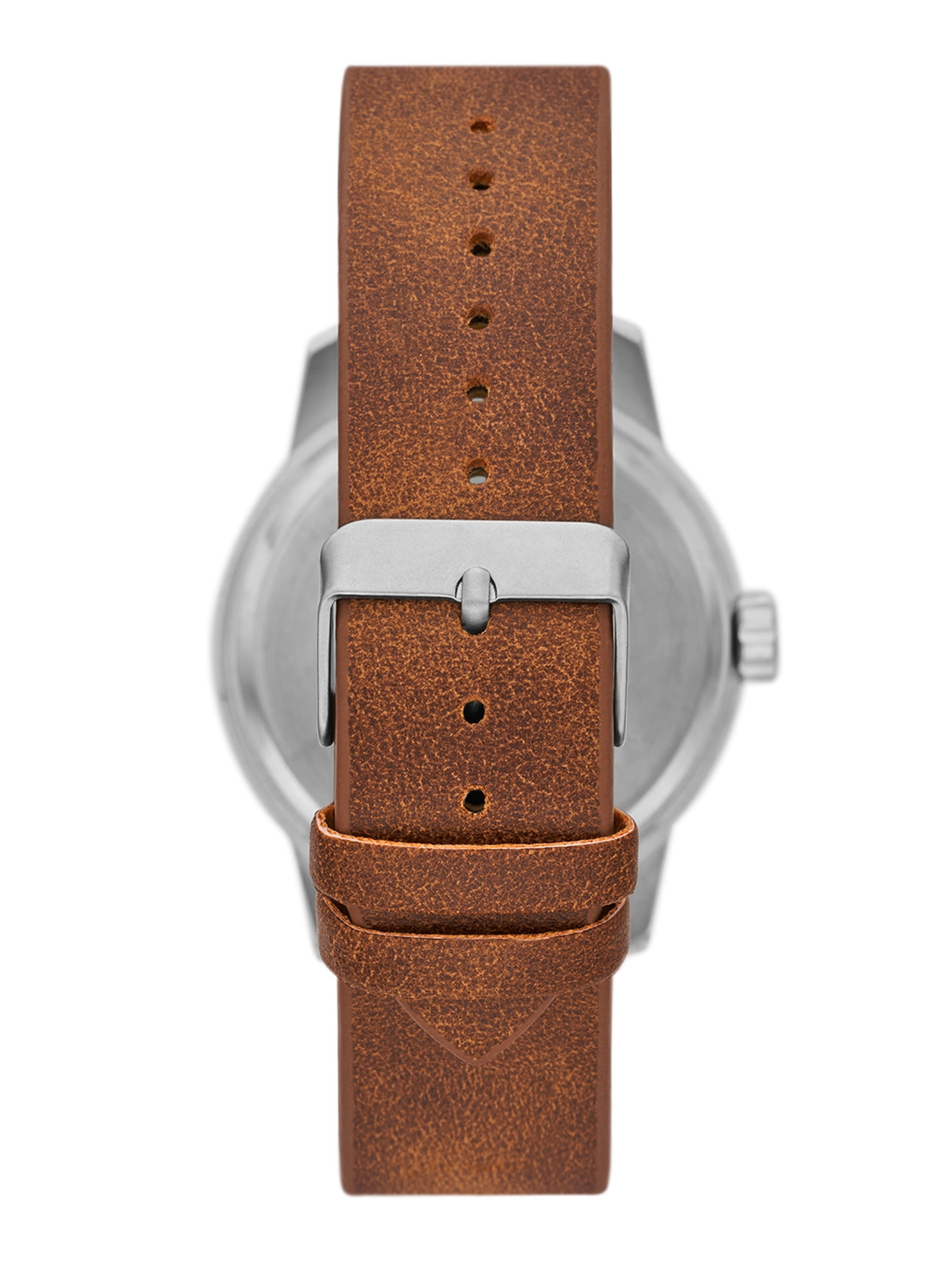 George Men's Watch: Matte Silver Tone Case, Off White Easy Read Dial, Tan Vegan Leather Band (FMDOGE048) - Image 2