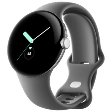 Google Pixel Watch (1st Gen) GWT9R (LTE + Wi-Fi) Silver Case/Charcoal Band 41mm