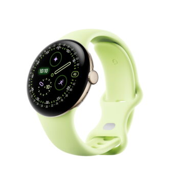 Google Pixel Watch 4 (41mm) - Android Smartwatch with Domed Display, Comprehensive Health and Fitness Tracking, and Help from Gemini - Champagne Gold Aluminum Case - Lemongrass Active Band - LTE