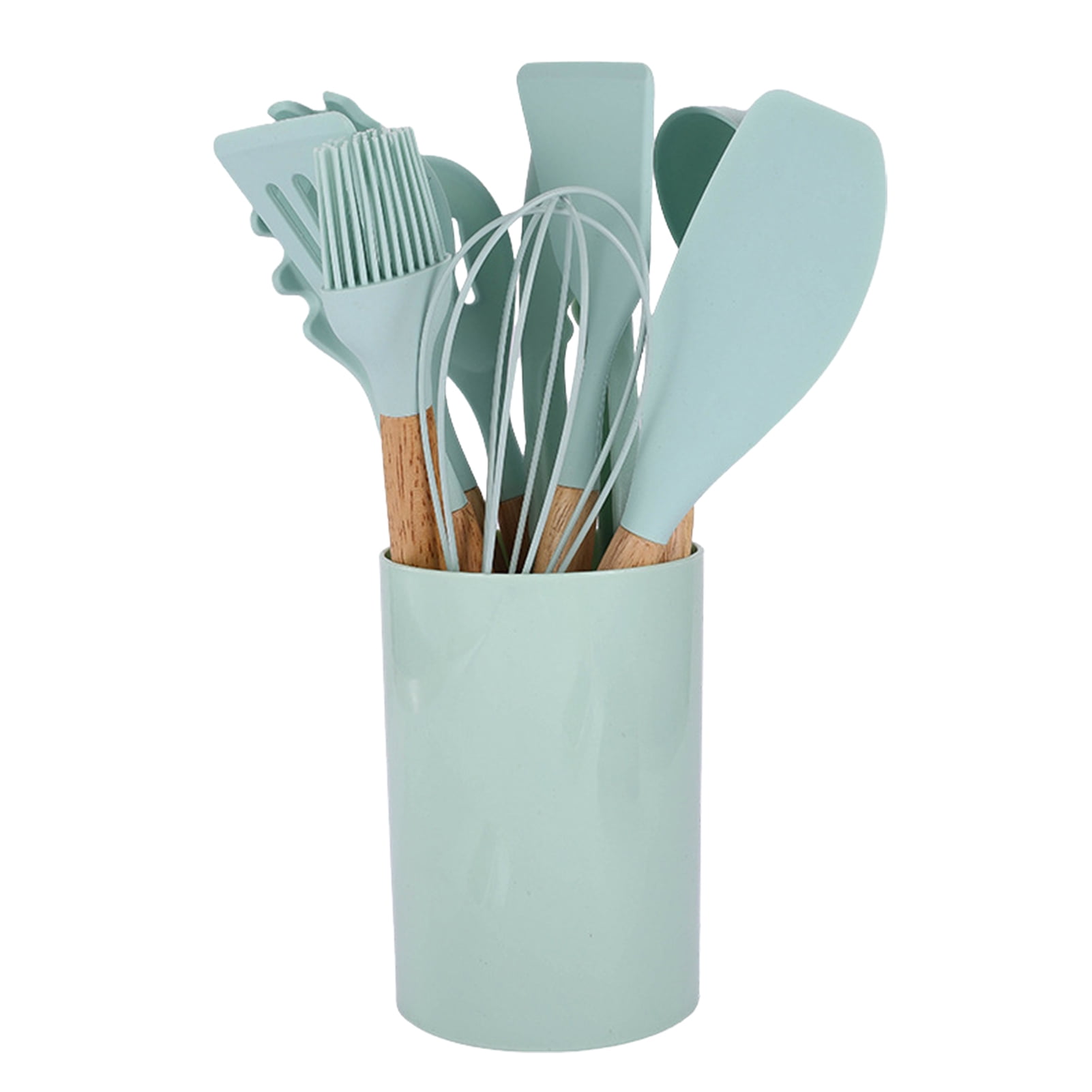 Homelife Silicone Kitchen Utensils Set with Wooden Handle Heat-Resistant Cooking Tools Non-Stick Safe Kitchenware Set for Home Restaurant - Image 2
