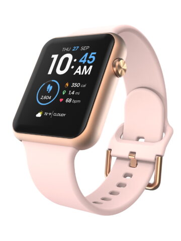 iTech Fusion 3 Unisex Adult Rectangular Smart Watch, Blush, Silicone Strap
