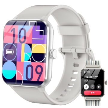 IOWODO Smart Watch for Women, 1.85" HD Bluetooth Calling Fitness Tracker, AI Voice, 100 Sports Modes, IP68 Waterproof, Digital Watch for Android & iPhone, Grey