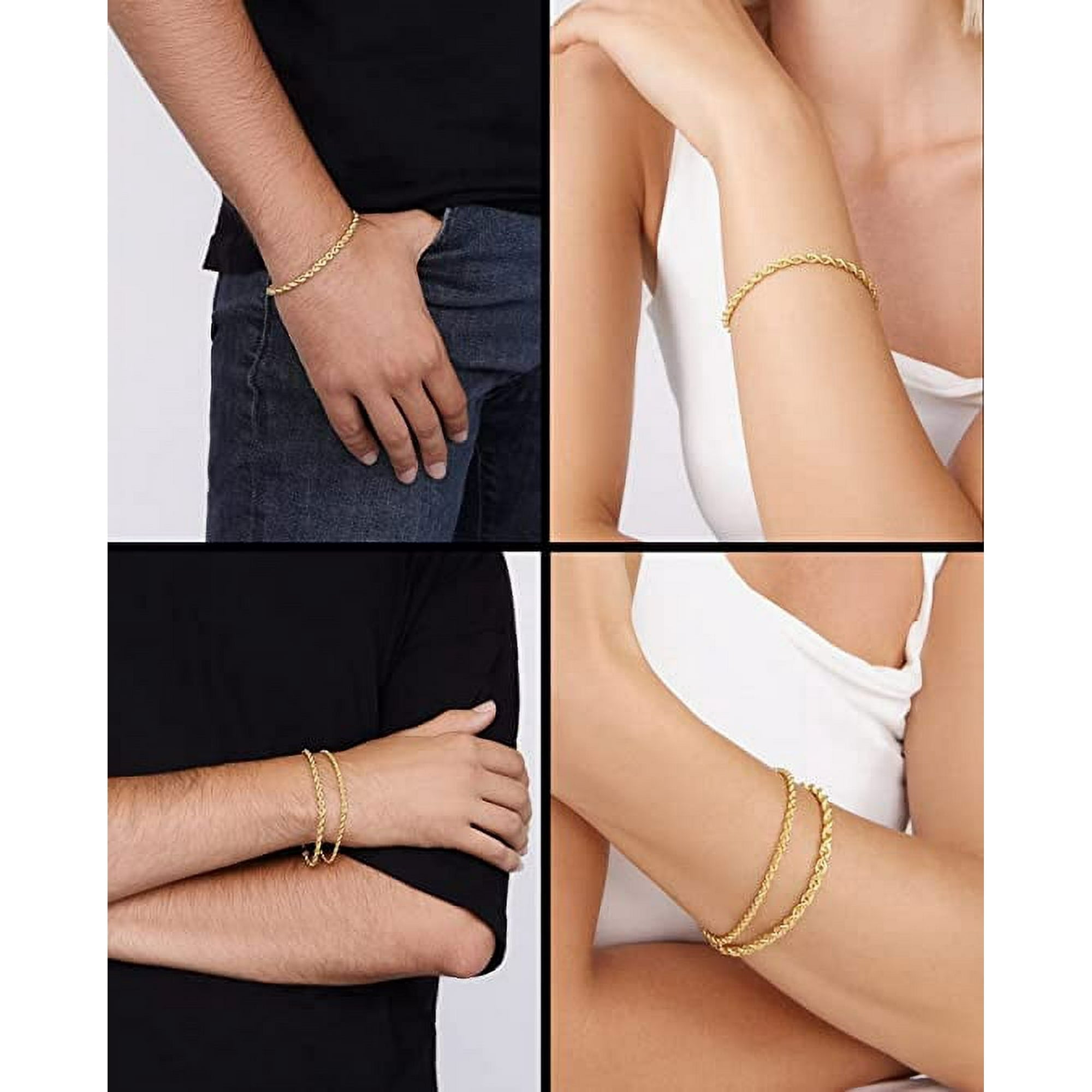 Jewelry Atelier Gold Filled Chain Bracelet Collection - 14K Solid Yellow Gold Filled Rope Chain Bracelets (2.7mm-3.8mm) for Women and Men with Different Sizes (2.7mm, 3.8mm) - Image 3
