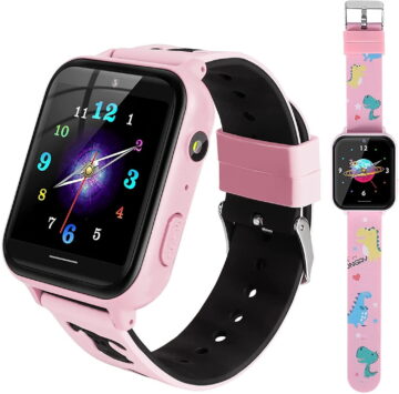 JIAN YA NA Smart Watch for Kids, Kids Watch with 10 Games Camera Music SOS Call Alarm, Birthday Gifts for Age 4-12 Boys Girls（Pink）