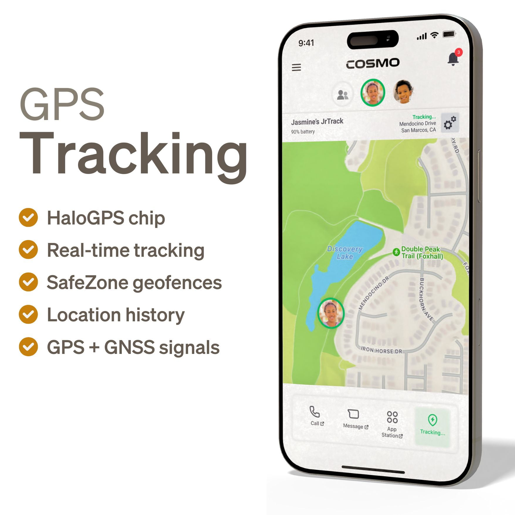 JrTrack 5 Kids Smart Watch by Cosmo | Best Kid-Safe Phone Watch | Precision Real-Time GPS Tracking | Call, Text, Activity, School Settings | Spotify Music | Parental Controls | SOS & Safety Alerts - Image 5