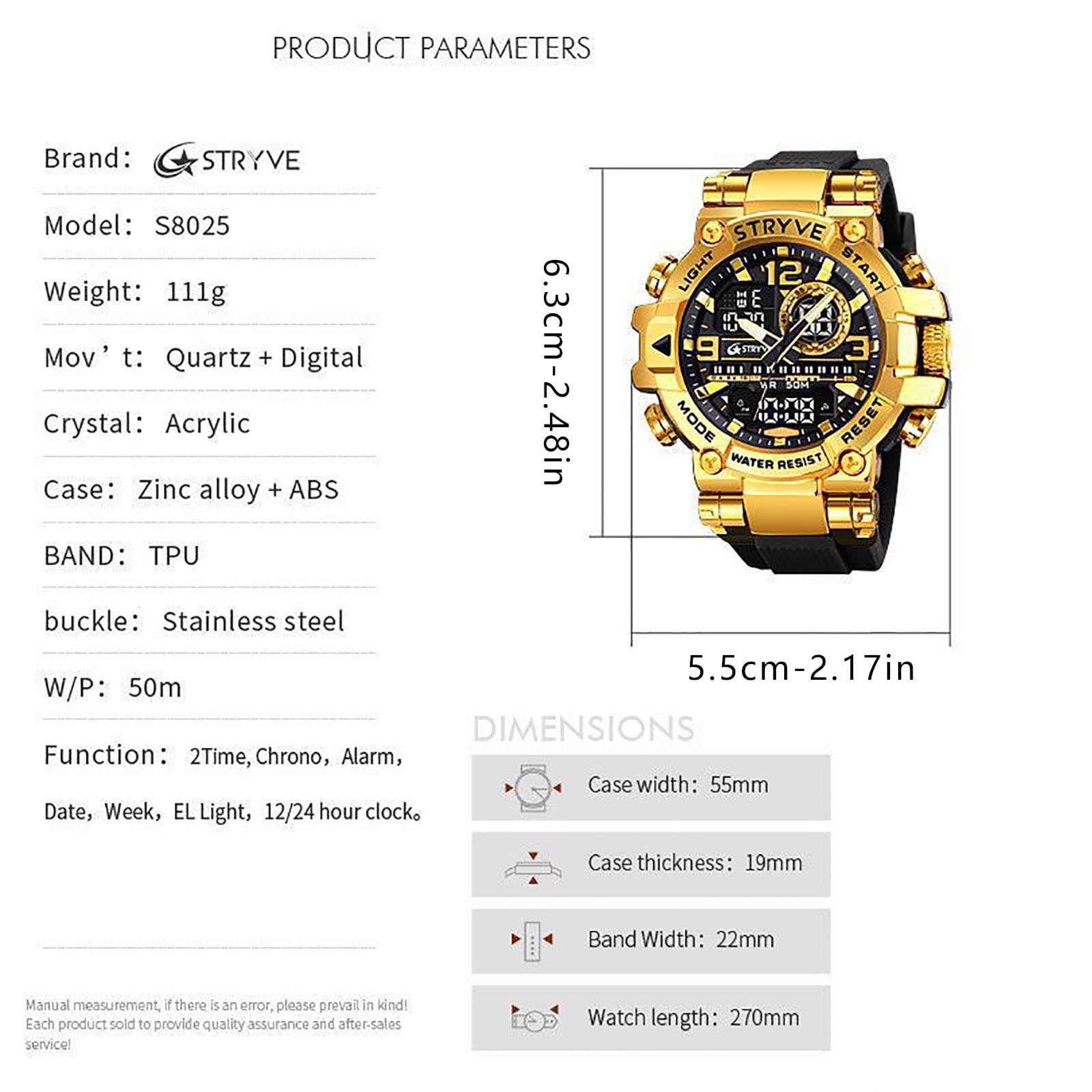 Jubipavy Sports Luminous Electronic Watch Multi-function Cool Watch - Image 2